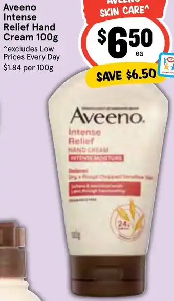 IGA Aveeno Intense Relief Hand Cream 100g offer