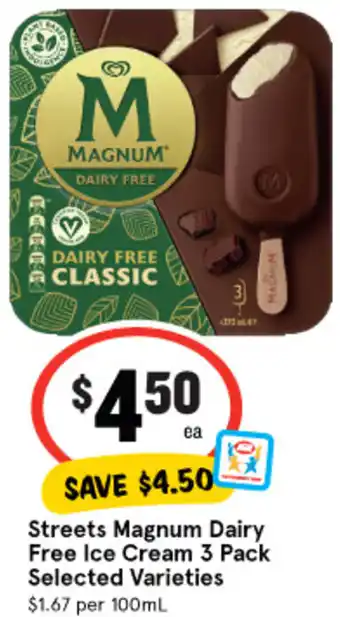 IGA Streets Magnum Dairy Free Ice Cream 3 Pack offer