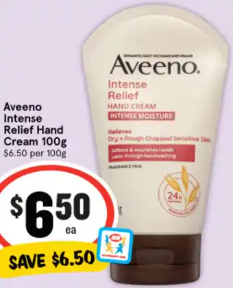 IGA Aveeno Intense Relief Hand Cream 100g offer