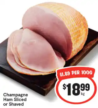 IGA Champagne Ham Sliced or Shaved offer