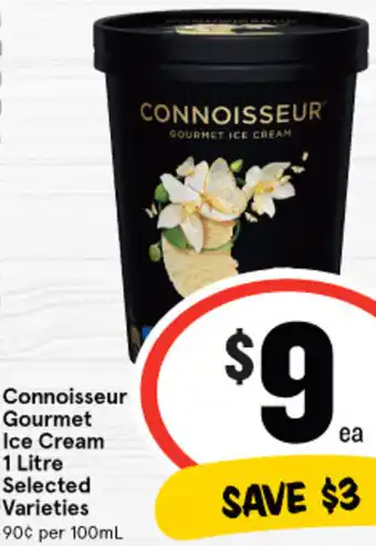 IGA Connoisseur Gourmet Ice Cream 1 Litre offer