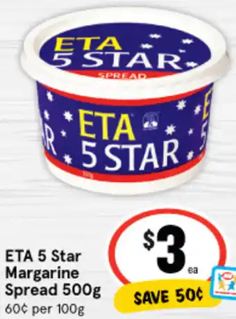 IGA ETA 5 Star Margarine Spread 500g offer