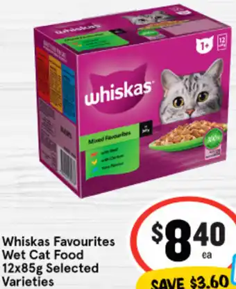 IGA Whiskas Favourites Wet Cat Food 12x85g offer