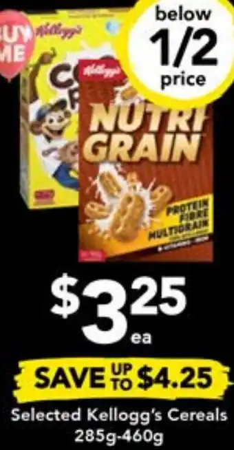 Drakes Selected Kellogg's Cereals 285g-460g offer