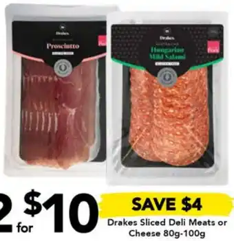 Drakes Drakes Sliced Deli Meats or Cheese 80g-100g offer