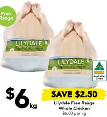 Drakes Lilydale Free Range Whole Chicken offer