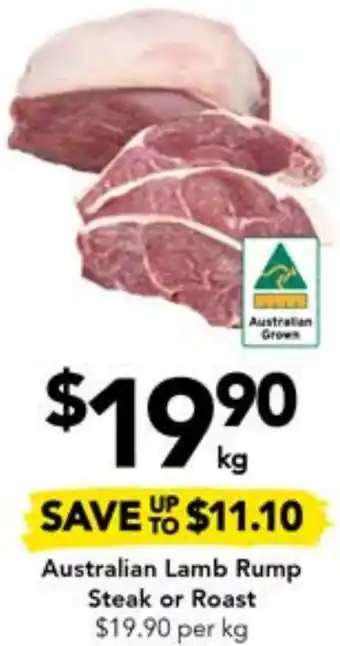 Drakes Australian Lamb Rump Steak or Roast offer