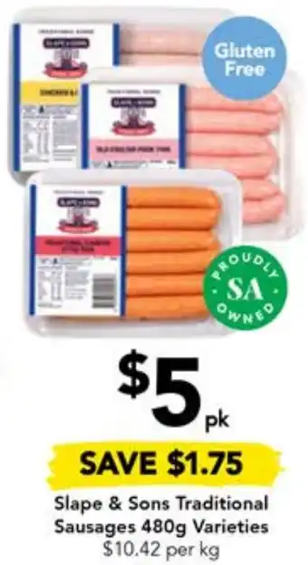 Drakes Slape & Sons Traditional Sausages 480g offer