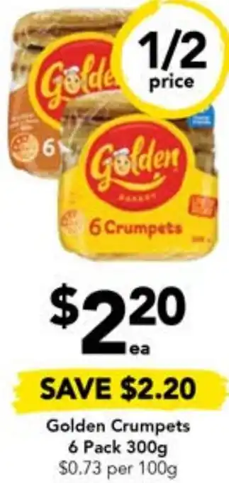 Drakes Golden Crumpets 6 Pack 300g offer