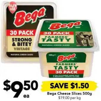 Drakes Bega Cheese Slices 500g offer