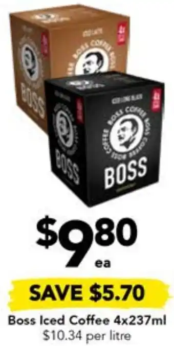 Drakes Boss Iced Coffee 4x237ml offer