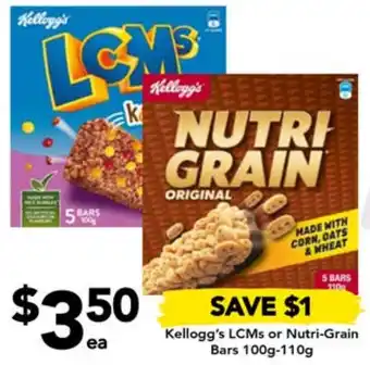 Drakes Kellogg's LCMs or Nutri-Grain Bars 100g-110g offer