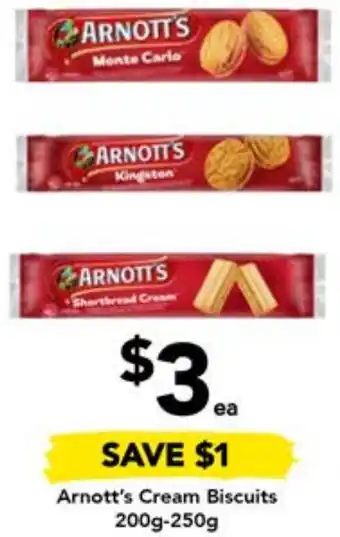 Drakes Arnott's Cream Biscuits 200g-250g offer
