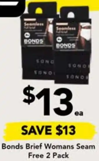 Bonds Brief Womans Seam Free 2 Pack