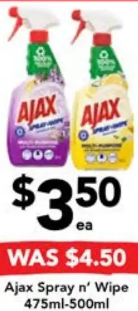 Drakes Ajax Spray n' Wipe 475ml-500ml offer