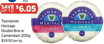 Foodland Tasmanian Heritage Double Brie or Camembert 200g offer