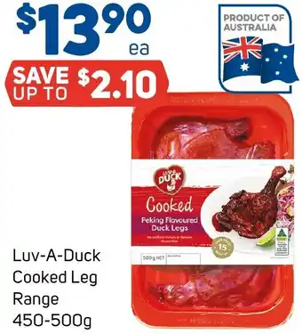 Foodland Luv-A-Duck Cooked Leg Range 450-500g offer