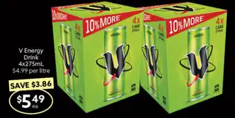 Ritchies V Energy Drink 4x275ml offer