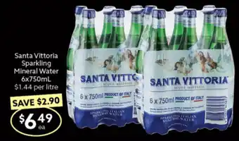 Ritchies Santa Vittoria Sparkling Mineral Water 6x750ml offer