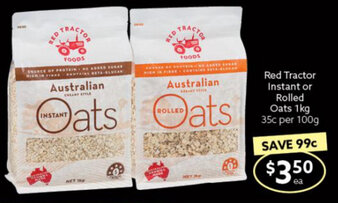 Red Tractor Instant or Rolled Oats 1kg