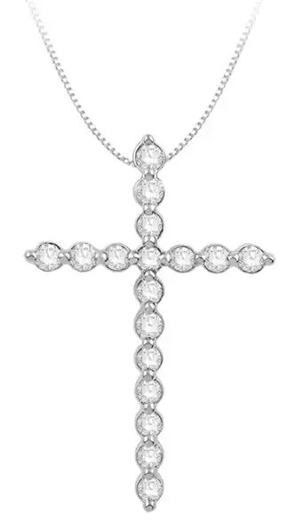 "faith" 1/4 carat of diamond religious pendant in 9ct white gold