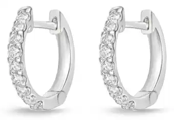 Memoire 18ct white gold 1/4 carat diamond huggies 12x12mm