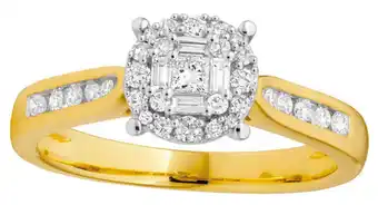 Grahams Jewellers 9ct yellow gold 0.40 carat diamond ring with brilliant princess and baguette diamonds offer