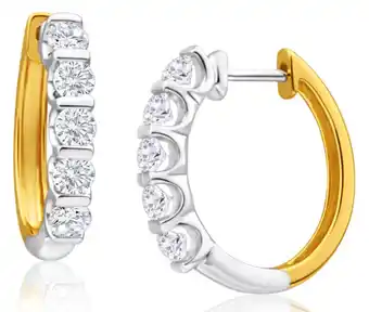Grahams Jewellers 9ct yellow gold gold diamond hoop earrings offer
