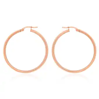 Grahams Jewellers 9ct rose gold plain 30mm hoop earrings european made offer