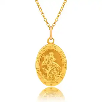 Grahams Jewellers 9ct yellow gold oval st christopher pendant offer