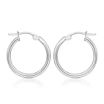 Grahams Jewellers 9ct white gold plain 40mm hoops offer