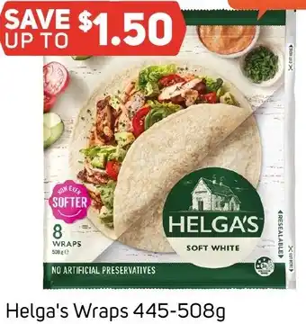 Foodland Helga's Wraps 445-508g offer