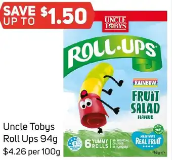 Foodland Uncle Tobys Roll Ups 94g offer