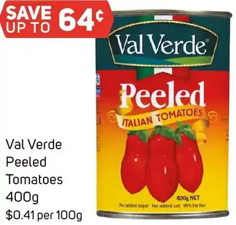 Foodland Val Verde Peeled Tomatoes 400g offer