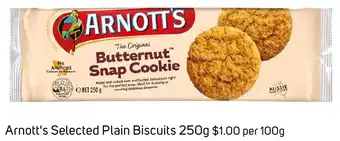 Foodland Arnott's Selected Plain Biscuits 250g offer