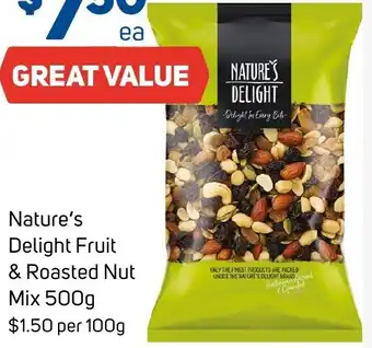 Foodland Nature's Delight Fruit & Roasted Nut Mix 500g offer