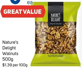 Foodland Nature's Delight Walnuts 500g offer