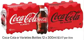 Foodland Coca-Cola or Varieties Bottles 12 x 300ml offer