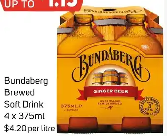 Foodland Bundaberg Brewed Soft Drink 4 x 375ml offer