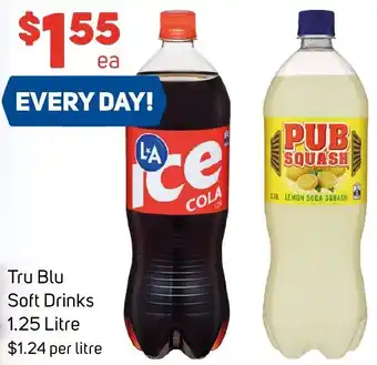 Foodland Tru Blu Soft Drinks 1.25 Litre offer