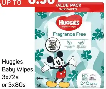 Foodland Huggies Baby Wipes 3x72s or 3x80s offer