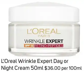 Foodland L'Oreal Wrinkle Expert Day or Night Cream 50ml offer