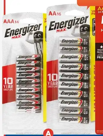 Foodland Energizer Max Batteries AAA 14 Pack or AA 16 Pack offer