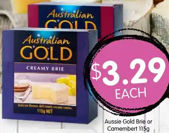 Spudshed Aussie Gold Brie or Camembert 115g offer