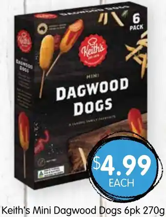 Spudshed Keith's Mini Dagwood Dogs 6pk 270g offer