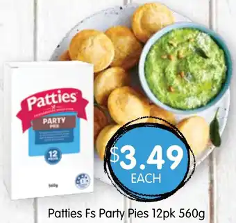 Spudshed Patties Fs Party Pies 12pk 560g offer