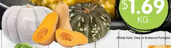 Spudshed Whole Kent, Grey or Butternut Pumpkin offer