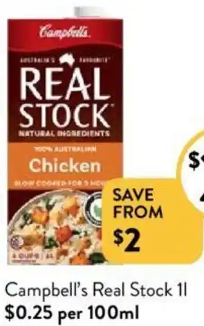 Foodworks Campbell's Real Stock 1l offer