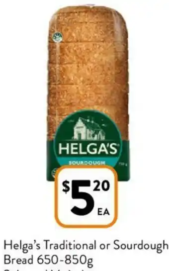 Helga's Traditional or Sourdough Bread 650-850g