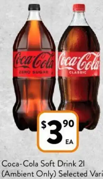 Foodworks Coca-Cola Soft Drink 2l offer